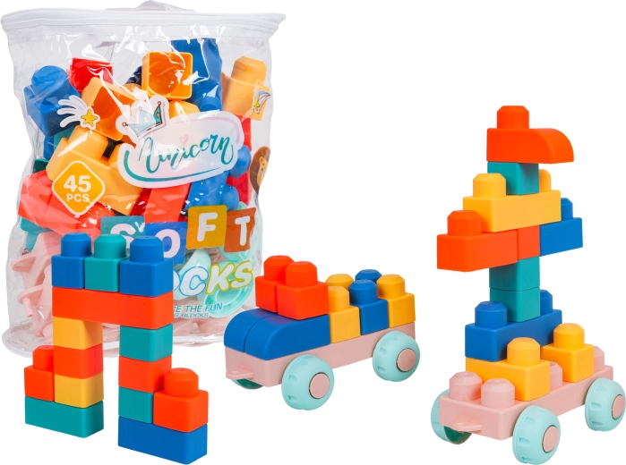Set di morbidi mattoncini da costruzione da 45 pezzi