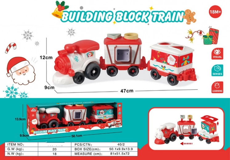 Trenino di Natale con vagoni e forme per bambini