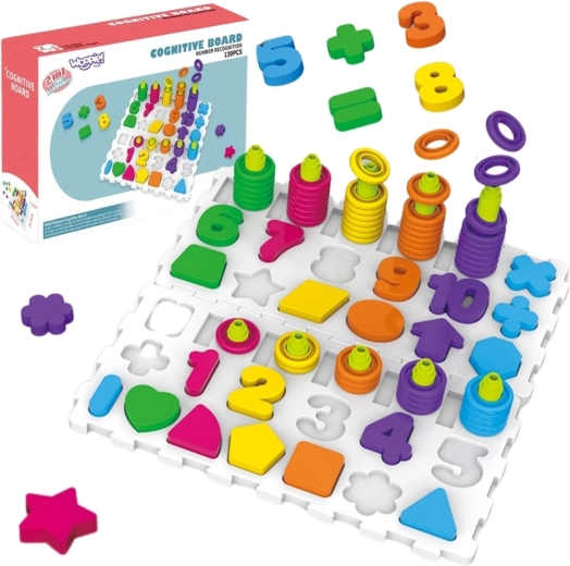 Puzzle educativo Montessori per allenare la mente con lettere e numeri Woopie, 139 pezzi