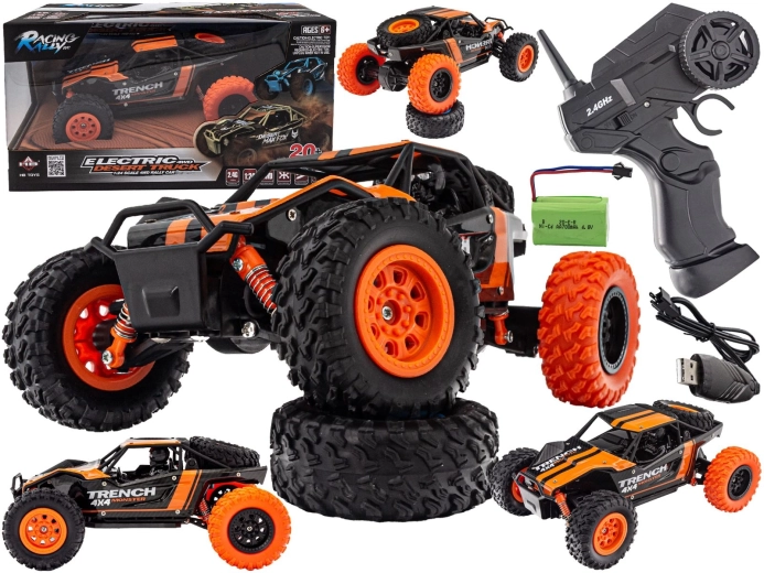 Desert truck RC 4WD 2,4 GHz 1:24 fino a 20 km/h arancione - 1 pezzo