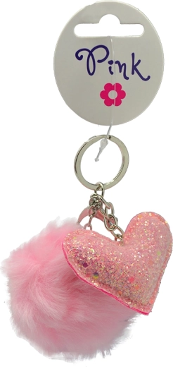 Portachiavi con pompon a forma di cuore