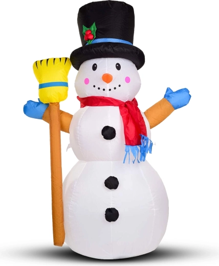 Pupazzo di neve gonfiabile con illuminazione LED RGB, 120 cm