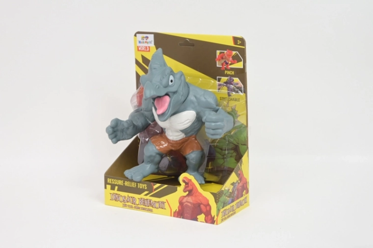 Dinosauro di peluche morbido Behemoth grigio