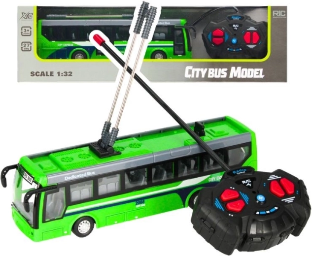 Autobus urbano rc 1:32 con luci e ruote in gomma
