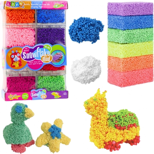 Pasta modellabile colorata con micro-sfere in vasetti, 8 colori