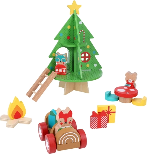 Petit Collage set da gioco in legno Casetta di Natale