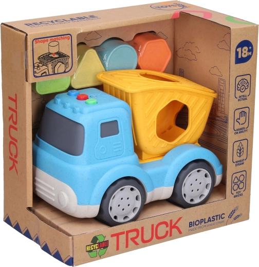 Camion ribaltabile a incastro con effetti luminosi e sonori 17 cm