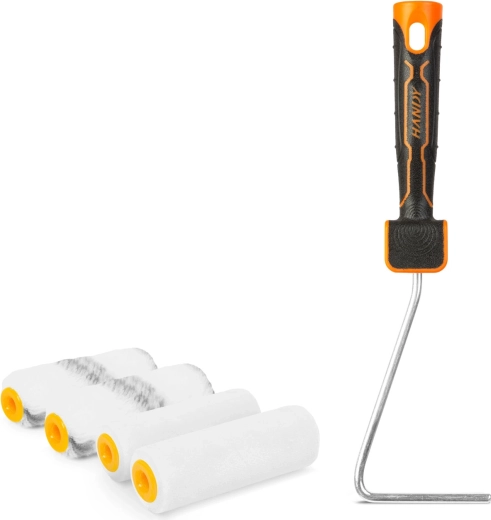Set di rulli per pittura con manico, 4 pezzi