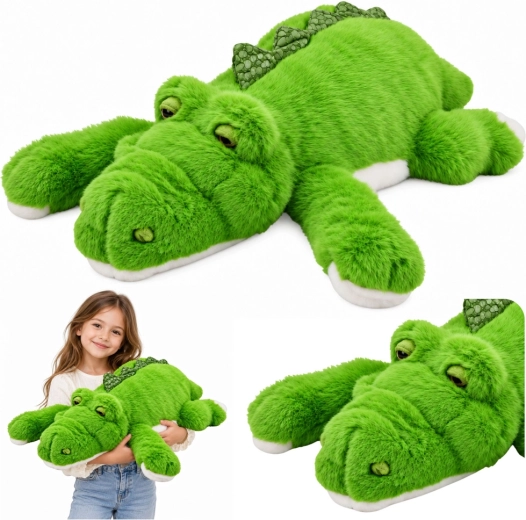 Coccodrillo di peluche verde con zampe zavorrate, 75 cm