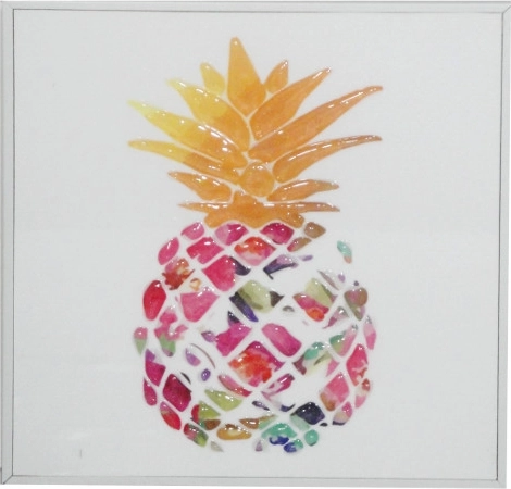 Quadro con ananas 20 × 20 cm con cornice