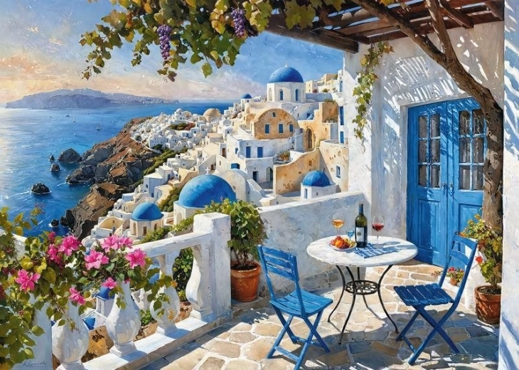 Puzzle Cherrypazzi Santorini Blues da 1.000 pezzi
