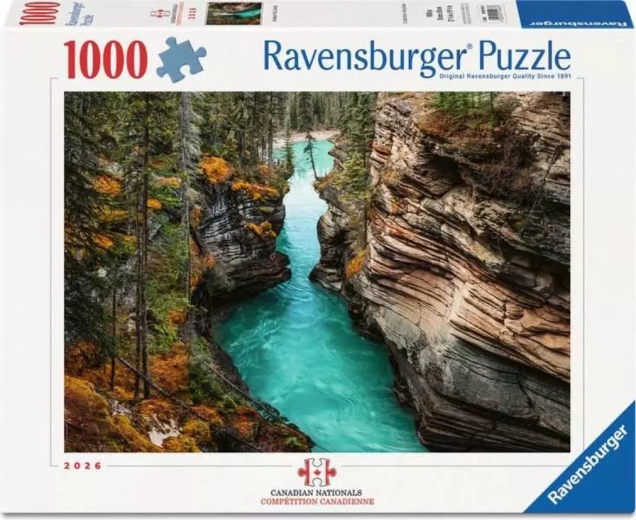 Puzzle Ravensburger Canadian Nationals: Cascata Athabasca 1000 pezzi