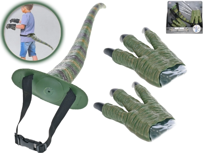 Coda e artigli da dinosauro per bambini 45 cm