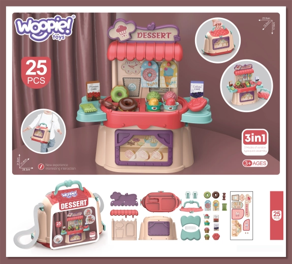 Woopie pasticceria e gelateria 3 in 1 set portatile 25 pezzi