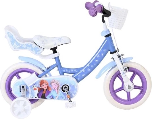 Bicicletta per bambini Disney Frozen 12" con rotelle e cestino