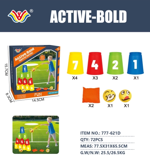Set sportivo con bicchieri e sacchetti da lancio