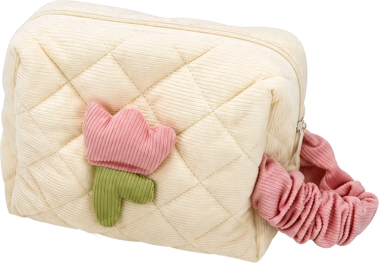 Beauty case trapuntato con zip