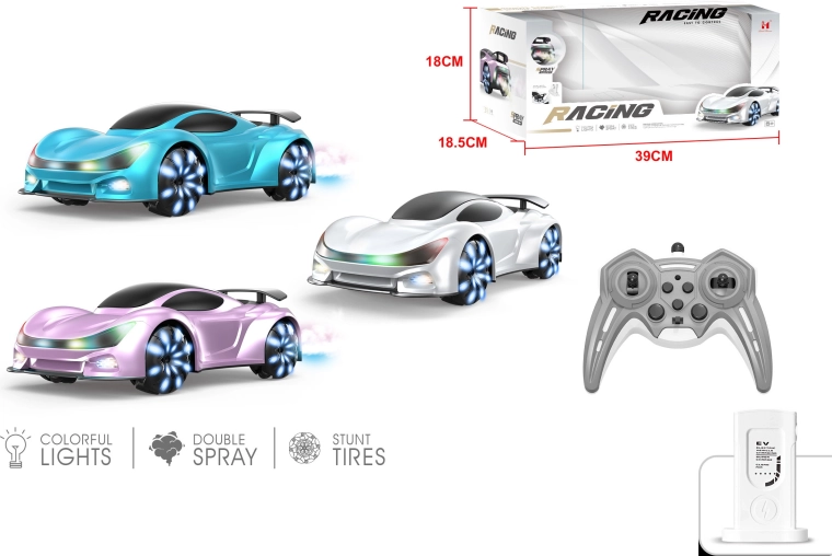 Auto RC elettrica telecomandata con effetti 24 cm - blu - 1 pezzo