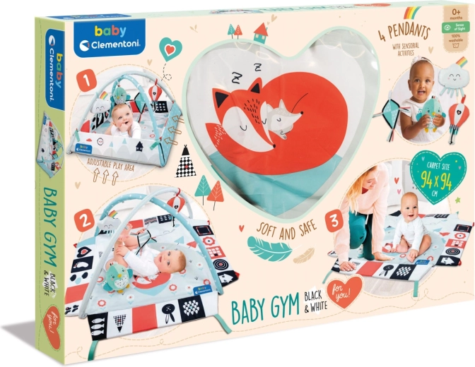 Tappeto gioco per bambini Clemmy baby con archi bianco e nero