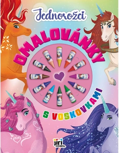 Album da colorare con pastelli a cera unicorni