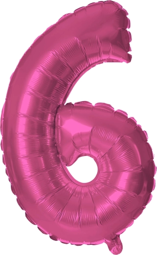 Palloncino in foil numero 6 rosa 30 cm TORO