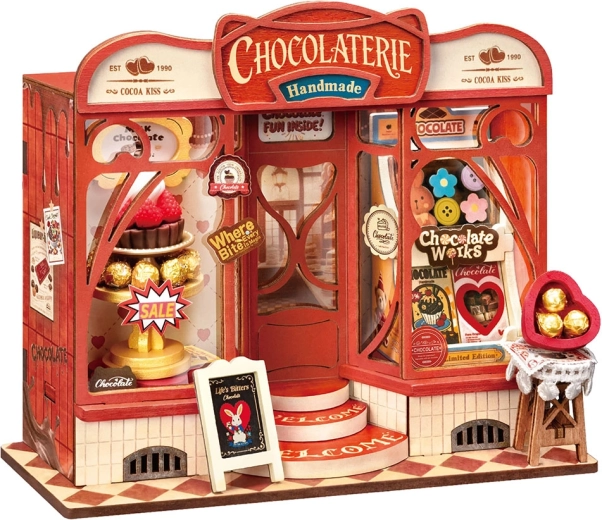 RoboTime Rolife mini cioccolateria – miniatura casetta in legno fai-da-te 3D