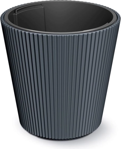 Vaso con inserto Milly 39 cm antracite