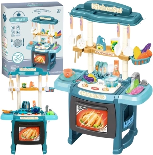 Cucina giocattolo per bambini a batterie con accessori