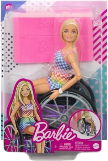 Barbie Fashionistas bambola su sedia a rotelle con abbigliamento a quadri