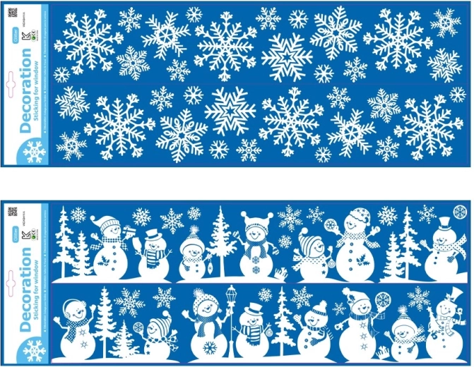 Fiocchi di neve natalizi autoadesivi per finestra con glitter