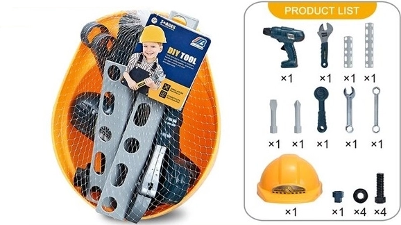 Set di attrezzi con casco