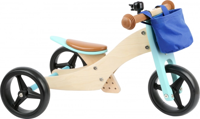 Bicicletta senza pedali in legno 2in1 TRIKE turchese