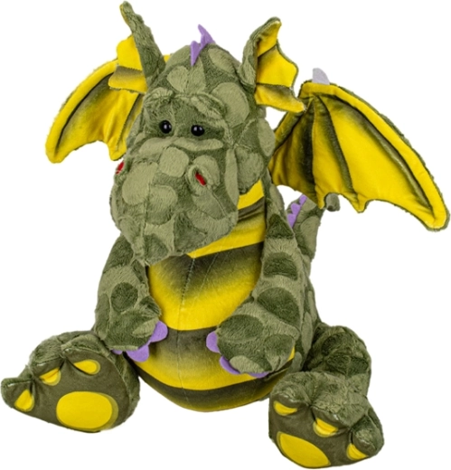 Drago di peluche verde 23 cm seduto