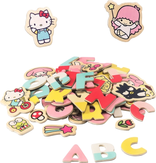 Hello Kitty lettere magnetiche e immagini – set educativo in legno per bambini (75 pz)