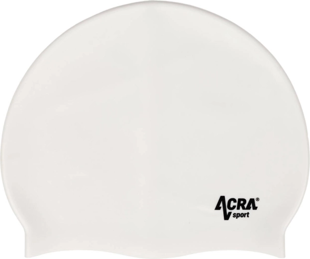 Cuffia da nuoto in silicone ACRA bianca - 1 pezzo