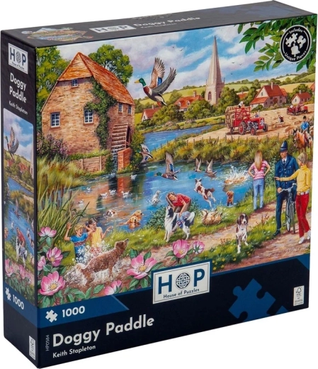 House of Puzzles Nuoto dei cani 1000 pezzi