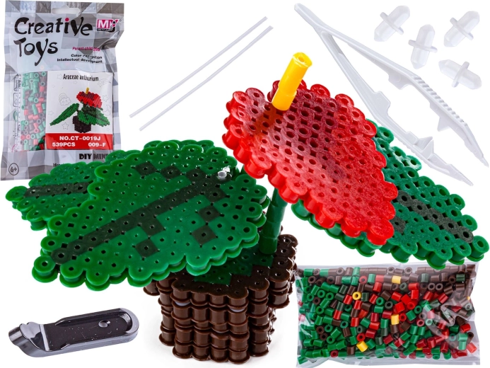 Perline da stirare 3D – sagoma fiore di anthurium (in sacchetto)