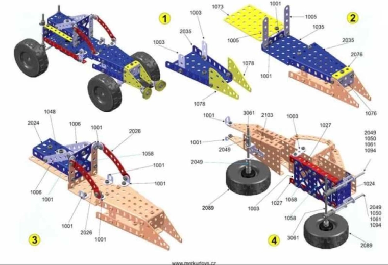 Tradizionale set di costruzioni metalliche Merkur
