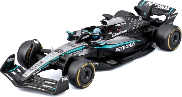 Modellino Bburago Formula 1 Mercedes‑AMG Petronas W16 2025 George Russell in teca acrilica (1:43)
