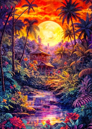 Enjoy puzzle Crepuscolo nella giungla 1000 pezzi