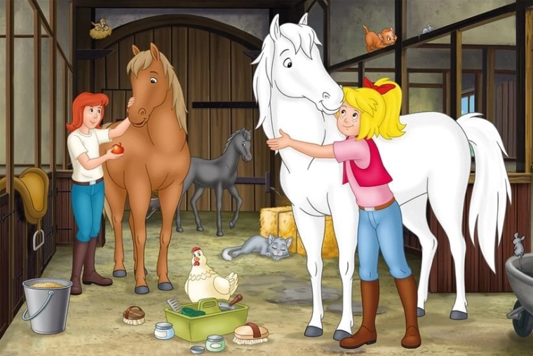 Divertimento in scuderia con cura dei cavalli