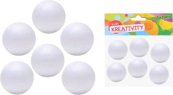 Sfere decorative in polistirolo 6 cm, 6 pezzi