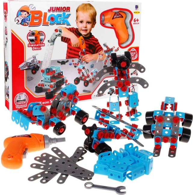 Costruzioni per bambini 6+ con cacciavite elettrico e attrezzi - 10 modelli da assemblare