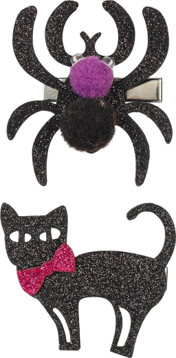 Souza! forcine per capelli Sybil – gattina e ragno di Halloween (2 pz)