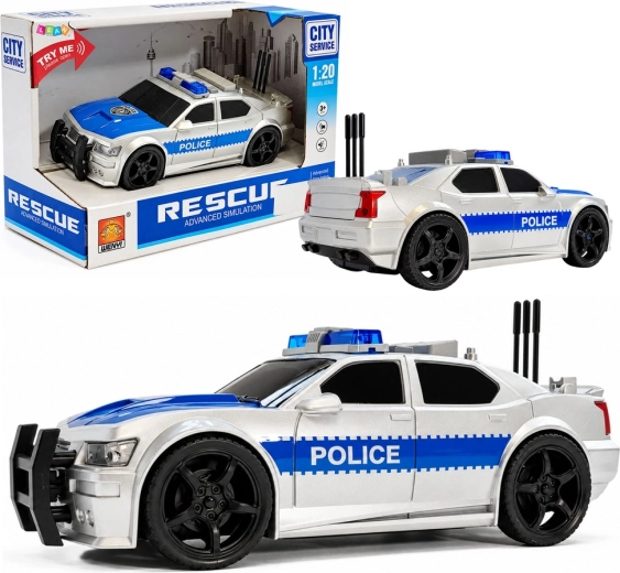 Auto della polizia a batteria 1:20 con luci e suoni, argento
