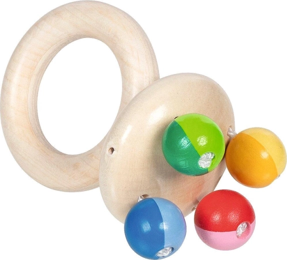 Sonaglio in legno da tenere in mano touch ring rattle rainbow - 1 pezzo