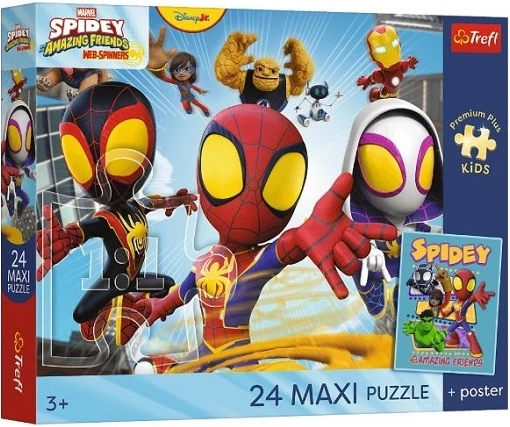 Puzzle maxi da 24 pezzi Premium Plus Kids Spidey e i suoi fantastici amici