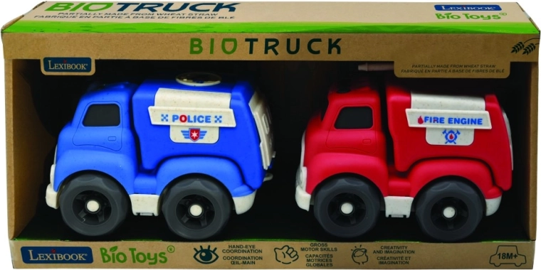 Lexibook set di auto della polizia e dei vigili del fuoco in bioplastica 18 cm