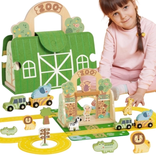Tooky Toy mini zoo portatile in valigetta