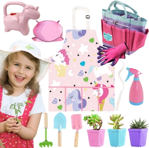 Set da giardinaggio Woopie Piccolo giardiniere con unicorno, 18 pezzi